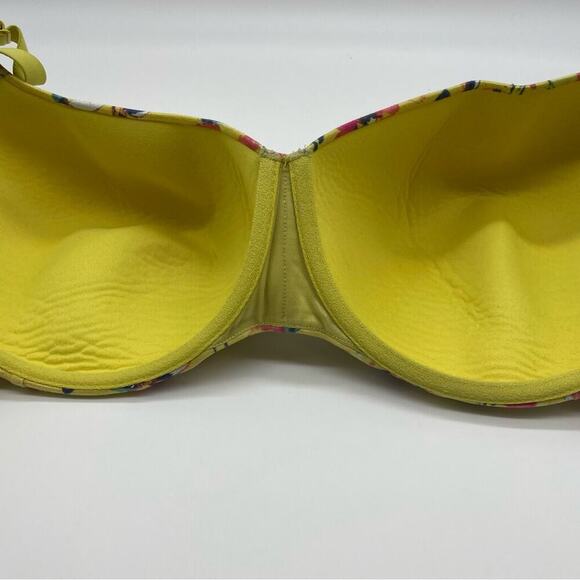 Cacique Yellow Floral Lightly Lined Balconette Bra - Picture 8 of 11